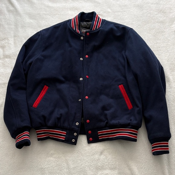 Stuart & Strauss Other - Stewart & Strauss Vintage Varsity Jacket  Blue Wool